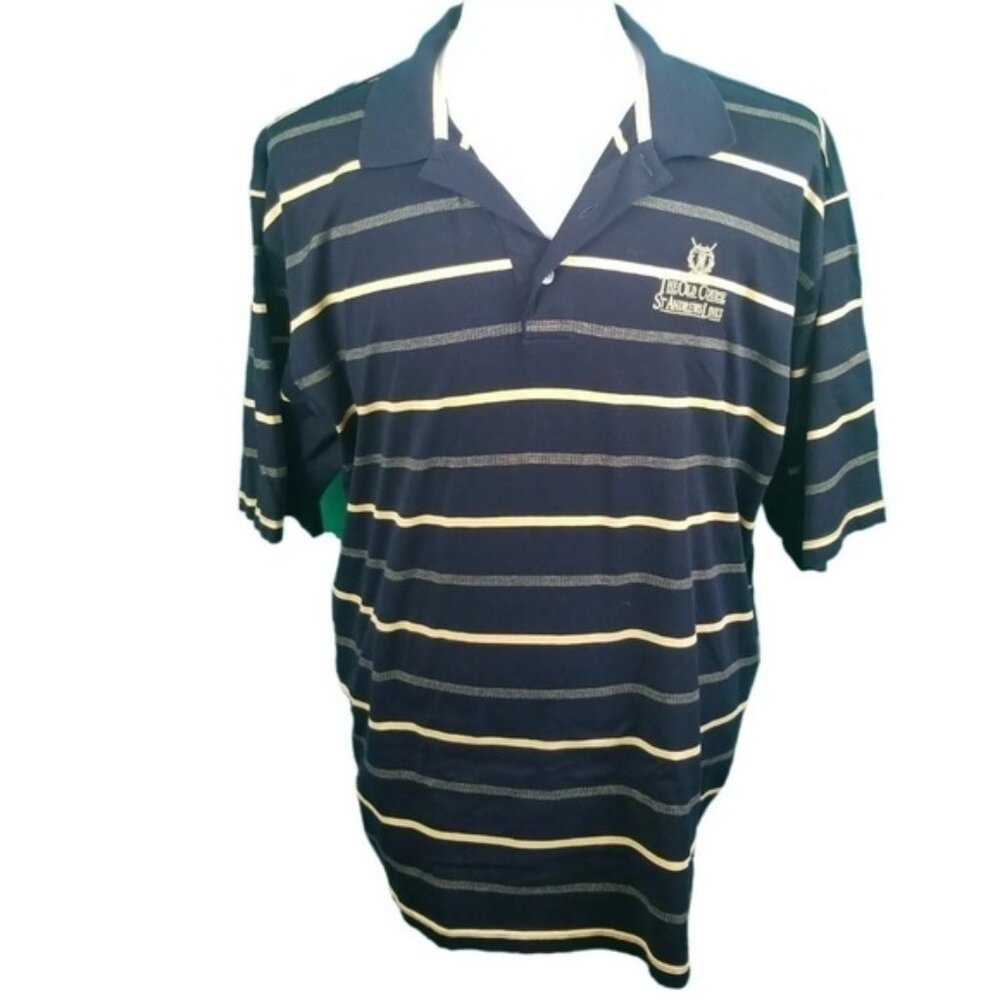St Andrews Old Course Extra Large Blue Striped Tartan Collection Cotton